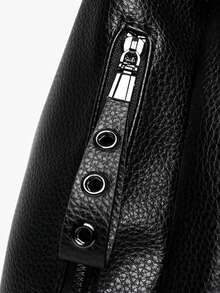 2026 New Fashion Commuter Large Capacity Tote Bag One Shoulder Underarm Crossbody Bucket Bag Street Style PU Material - Black - View 10