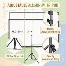 4K Projection Screen Stand 70Inch Portable Wrinkle-Height Adjustable - 1 - View 4