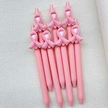 6/10pcs Pink Ribbon Theme Pens, Women's Health Breast Cancer Awareness Memorial Pens, Highly Attractive Retractable Ballpoint Pens, Gift - Sets - View 7
