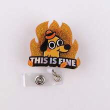 Retractable D-Shaped Badge Reel, Cute Cartoon Design, Nurse Hospital ID Badge Clip Office Lanyard 1pc - A - View 4