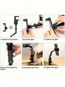 2pcs 360° Rotatable Adjustable Phone Holder, Space-Saving L-Shaped Car Phone Mount With Stable Grip And Sturdy Structure, Compatible With IPhone And Android Phones, Suitable For Car, Office Desk, Home, Camping, Travel And Daily Use, Phone Accessories, New Year Gift - Multicolor - View 10