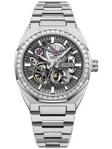 1pc Men's Mechanical Watch, Luxury Sports Style, Hollow Metal Dial, Steel Band, Daily Commute, Party, Birthday, Holiday Gift, 8801 - BG8801 - View 14