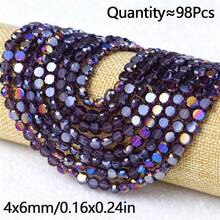 98pcs 6mm AB Color Round Flat Crystal Glass Spacer Beads For Handmade DIY Beaded Bracelets, Necklaces, Phone Chains, Car Decor, Scene Decoration Accessories Loose Beads - Crystal Beads - View 31