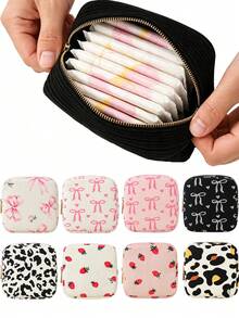 Corduroy Makeup Bag Cosmetics Bags Period Toiletry Bags Hoom Decor Room Storage Orangizer Bathroom Cruise Back To School Travel Essentials Accessories - Multicolor - View 2