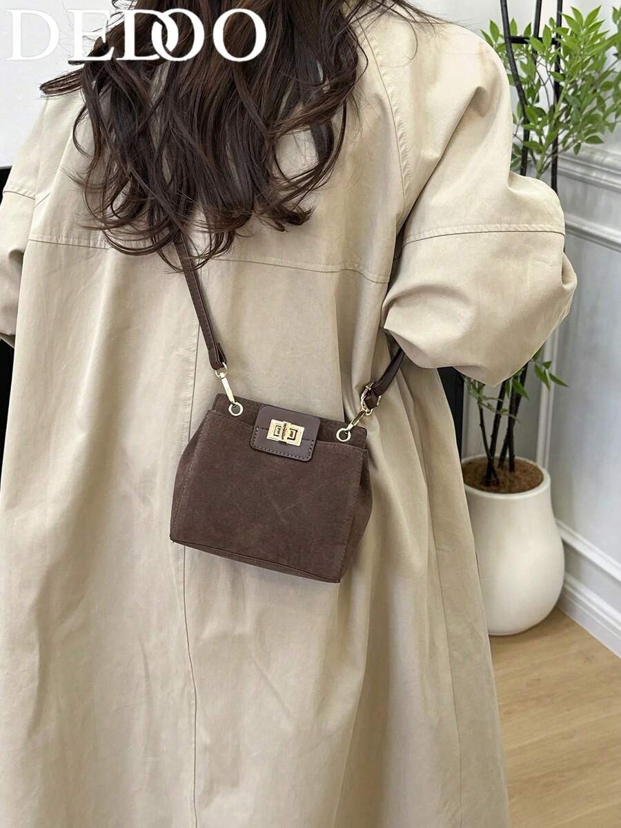 Dedoo Fashionable Commuter Bag, Lightweight Luxury Women's Bag, Exquisite Crossbody Handbag PU Leather, High-End Versatile, Suitable For Work Occasions - Coffee - View 1