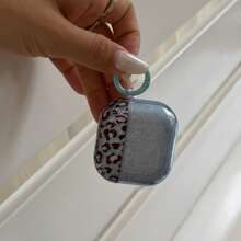 Denim Leopard Print Earphone Case With Hanging Ring Compatible With Apple 5/ 4 Cute Earphone Cover Apple 2nd Gen 3rd Gen New Protective Case Pendant Pro 3 Korean Style Earphone Case Pro 2 Girls Earphone Case Protective Cover - Multicolor - View 7