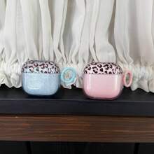 Denim Leopard Print Earphone Case With Hanging Ring Compatible With Apple 5/ 4 Cute Earphone Cover Apple 2nd Gen 3rd Gen New Protective Case Pendant Pro 3 Korean Style Earphone Case Pro 2 Girls Earphone Case Protective Cover - Multicolor - View 3