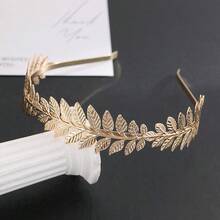 1pc Crown Floral Wreath Roman Emperor Gold Leaf Headband, Caesar Headpiece, Cosplay Party Accessory, Halloween Decoration - Gold - View 8