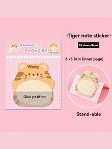 8pcs/160pages Cute Cartoon Animal Pattern Sticky Notes, Creative Vertical Sticky Notes, Creative Animal Message Sticky Notes, Ins Style Premium Notebook, Christmas Gift Or Prize, School Supplies, Back To School, Office Essentials Stickers, Random Pattern, Back To School, School Supplies - A - View 11