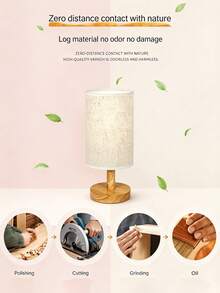 Minimalist Wooden LED Desk Lamp, Bedside Night Light With USB Port And Switch, Decorative Lighting For Bedroom, Guest House, Living Room, Study - Multicolor - View 12