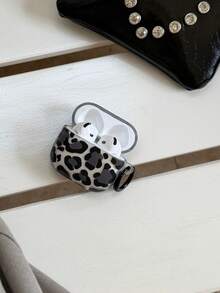 Vintage Black & Grey Leopard Print Matte Pods 5 Protective Case, Compatible With Pod 4, Apple Pro 3 Earphone Shell, 2nd Gen Wireless Bluetooth, 3rd Gen, 2nd Gen, Pod Pro 5th Gen, 4th Gen Case - Grey - View 11