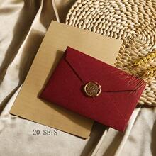 1 Set/5 Sets/10 Sets Luxury Linen Envelopes And Letter Paper Set With Wax Seal - Perfect For DIY Gifts, Wedding Invitations And Office Use - Multicolor - View 29
