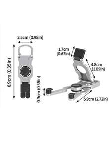 1pc All-Metal 360° Multi-Function Phone Stand, Portable Foldable Phone Holder With Keychain Clip, Non-Slip Desktop Stand, Portable Travel Phone Stand, Suitable For Smartphones, Daily Home Video Watching, Live Streaming, Office And Travel Use - Multicolor - View 12