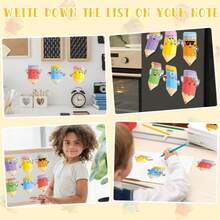 6pcs/12pcs Random Color & Style Colored Pencil Sticky Notes, Suitable For Office - Strong Adhesive Double-Sided Removable Stickers, With Shaped Labels, Portable Notebook, For Bullet Journal, Planner, Crafting - one-size - View 6