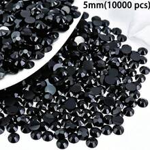3mm, 5mm Black Resin Rhinestones, Flatback Diamonds, Black Non-Hotfix Crystal Rhinestones, For DIY Crafts, Cups, Bottles, Glasses, Clothes, Bulk Shiny Crystal Stones, Craft Set Decoration - Black - View 8