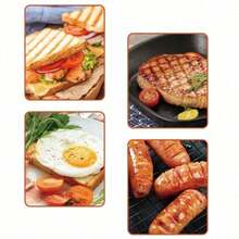 SOKANY 08127 Pembuat Roti Lapis dan Sarapan Multifungsi, Daya Tinggi 1400W, Dengan Indikator LED, Pemanasan Dua Sisi, 3 Piring Bermotif, Cocok Untuk Omelet, Steak, Hot Dog, Roti Lapis, Dll. - Hitam - View 7