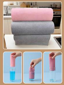 1 Roll/20pcs Reusable Microfiber Cleaning Cloths (20x20cm) - Highly Absorbent, Machine Washable Kitchen Cloths, Suitable For Cleaning Dishes, Countertops And Floors; Multi-Purpose Household Cleaning Cloths (Square), Suitable For Various Surfaces, Space-Saving Design - A - View 4
