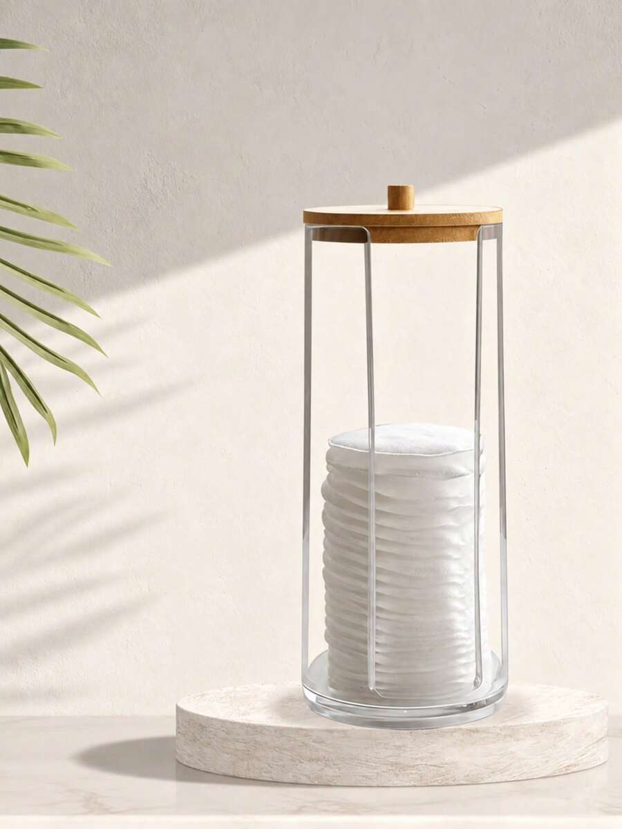 Cotton Swab Box, Cotton Pad Box, Cotton Pad Storage Box With Lid, Transparent Cosmetic Storage Box, Bathroom Cotton Swab Storage Box. - Multicolor - View 1