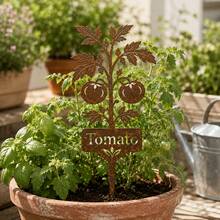 Acrylic Vintage Plant Labels, Strawberry And Tomato Patterns, Distressed And Antique Appearance, Suitable For Garden, Yard And Potted Plant Decoration, Also Used For Identifying Plant Species - Rusty Strawberry Garden Stake - View 10