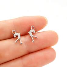 1 Pair Stainless Steel Yoga Stud Earrings ,Sports Jewelry Dancer Stud Earrings - GED729 - View 5
