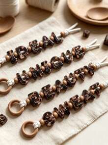 12 Buah/6mm Manik Huruf Akrilik Transparan Lubang Besar, Perlengkapan Pembuatan Perhiasan Gelang dan Kalung, Kombinasi Huruf Acak. - MultiWarna - View 5