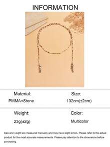 1pc Bohemian Style Brown & White Seed Bead With Asymmetrical Stone Beaded Necklace, Fashionable Versatile Women's Neck Jewelry, Suitable For Daily Wear, Vacation, Travel And Photography, Seed Bead Size, Quantity And Color Arrangement Are Random - Multicolor - View 5