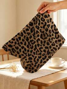 New Leopard Print Pattern Makeup Bag | French Print Travel Organizer Bag | Travel Essentials | Poolside Must-Have | Toiletry Bag | Pool Storage Bag | Mother's Day Gift | Teacher's Day Gift | Suitable For Moms, Teachers, Friends And Nurses | Home Essentials | Graduation Gift | Easy To Clean Design | Portable Makeup Bag - Multicolor - View 3