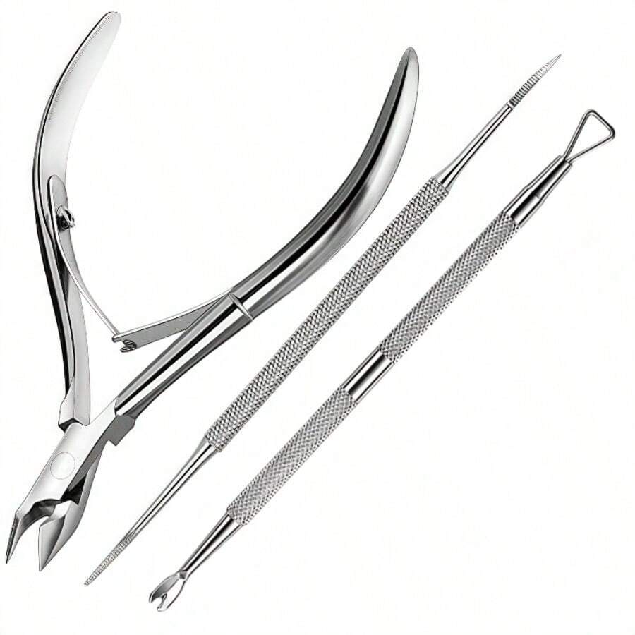 3Pcs Stainless Steel Nail Care Pedicure Set, Multifunctional Manicure ...