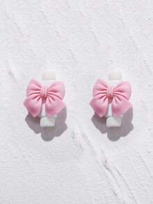 2pcs Bow-Knot Design Data Cable Protector Charger Protector - Multicolor - View 4