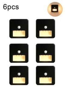 6pcs Motion Sensor LED Wall Lights, Suitable For Stairs, Bedroom, Hallway, Bathroom, Corridor And Cabinet, Auto On/Off When Motion Detected, Ideal For Night Lighting - Motion Sensor Wall Light - View 23