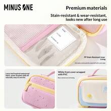 1pc Pastel Color Block Handheld Pencil Case, Large Capacity 10-Layer Multi Compartment Stationery Bag, Waterproof Stain Resistant PVC Pen Pouch With Magnetic Flip Cover, Portable School Storage Bag For Students Back To School Supplies - Dopamine-style Large Capacity Aesthetic Pencil Case - View 4