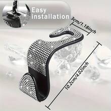 2 Packs Artificial Diamond Car Hooks, Hidden Car Storage Hooks, Creative Car Seat Hooks, Women's Car Accessories - A - View 7