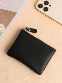 Mini Wallet Front Pocket Wallet Credit Card Holder Scratch-Resistant PU Leather Minimalist Wallet Card, Cash And Key Storage - Black - View 6