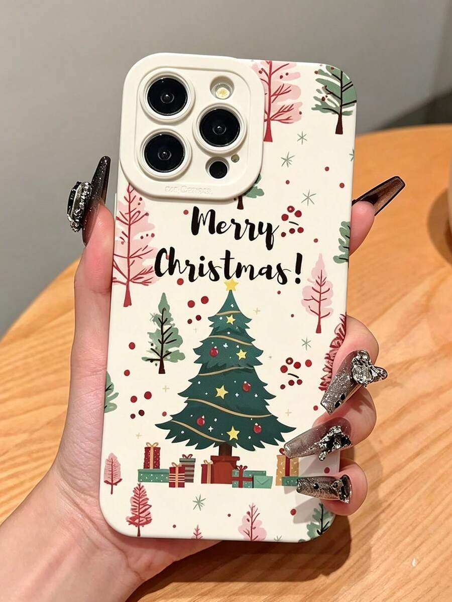 Phone Case - Christmas Tree TPU Shockproof Full Coverage Precision Protective Case Suitable Compatible With Iphone 6/7/8/X/Xs/Xr/Xs Max/11/12/13/14/15/16/17/18 Pro Max, Perfect For Christmas - Beige - View 1