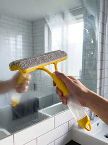 1pc 2-In-1 Window Squeegee Cleaner With Spray Bottle And Microfiber Cloth, Multi-Functional Glass Cleaning Tool For Bathroom Mirrors, Shower Glass, Car Windows And Kitchen - A - View 3