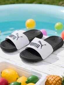 Puma Unisex Popcat 20 Casual Comfortable Breathable Slide Sandals, 372279-36 - White-charcoal Black - View 2