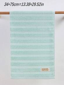 QIBHI 純色提花純棉浴室毛巾，布料不厚，100%棉（輕量）便攜款，浴室浴巾或毛巾，吸水毛巾，方便旅行與居家使用，純棉毛圈吸水，家用臉巾或浴巾，適用於浴室、返校、毛巾、護膚 - 薄荷綠 - 查看 11