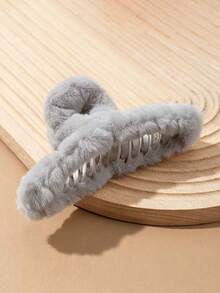 3pcs/Set Autumn/Winter Light Color 12cm Plush Hair Claw - Multicolor - View 4