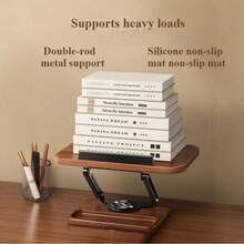 1pc 360° Rotating Foldable Reading Book Stand, Adjustable Height & Angle With Page Holder, Hands-Free Cookbook Tablet Holder, For Kitchen Office School, Back To School Gift - Multicolor - View 6