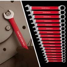 Red Dipped Handle Combination Wrench Set, Open End And Box End Wrenches, Cr-V Steel Hand Tools, Suitable For Car Repair - Red Handle Dual-purpose Wrench Set - View 2