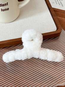 3件組 秋冬奶咖色 12cm 毛絨髮夾 - 彩色 - 查看 2