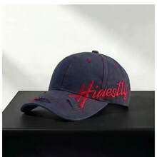 1pc New Korean Style Oversized 3D Letter Embroidered Baseball Cap For Women, 2026 New Design Face-Slimming Casual Versatile Baseball Cap - Multicolor - View 7