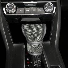 1pc Shiny Car Gear Shift Handle Cover, Car Gear Lever Protector, Automatic Gear Shift Cover With Crystal Glitter Bling Rhinestones, Universal Car Decorative Accessory For Women - A - View 2