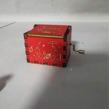 1pc Vintage Hand-Crank Wooden Music Box, Happy Birthday Song And Pattern, Suitable For Birthday, Anniversary, Valentine's Day And Other Occasions, Also Can Be Used As Home Decor Craft - A - View 8