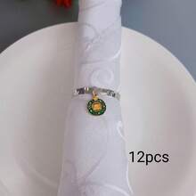 Home Decor Napkin Rings Table Decoration, Suitable For Holidays, Parties, Birthdays, Weddings, Dinners, Gatherings And Other Daily Creative Decor, Multiple Styles And Elements, Christmas Napkin Rings Metal Embossed Hammered Texture Ring Buckle, 4pcs/12pcs/102pcs Optional. - Multicolor - View 63