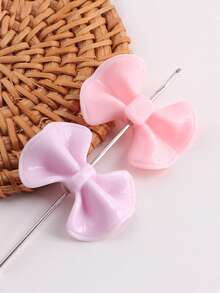 10/20/100pcs Acrylic Bow Candy Color Wrinkled Cream Glue Phone Case Material Solid Color Dyed Beaded Accessories - Bow - View 2