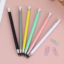 Macaron Color Eternal Pencils,No Sharpening Required,Hard To Break,Durable Creative Pencils With Eraser Tip,Student Writing Stationery,Back To School - Multicolor - View 5