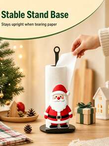 Christmas Decoration Paper Towel Holder - Desktop Roll Holder (Combines Display And Storage Functions), Fun Santa Claus Design, Suitable For Desktop, Kitchen, Bathroom, Living Room And Dining Room, Can Be Used As Decoration To Create A Warm Christmas Atmosphere. - A - View 5