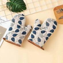 2pcs/1pc Long Oven Mitts, Leaf Pattern Kitchen Baking Gloves, Suitable For Pots, Pans, Baking Trays, Cooking, Baking, Grilling, Microwave, Home Kitchen And Daily Cooking Accessories - Multiple Styles and Colors - View 15