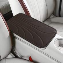 1pc PU Leather Car Armrest Pad - Minimalist Stitching Breathable Non-Slip, Center Console Protector, All-Season Use, Elastic Fit Easy Installation, Car Interior Accessory - Multicolor - View 7
